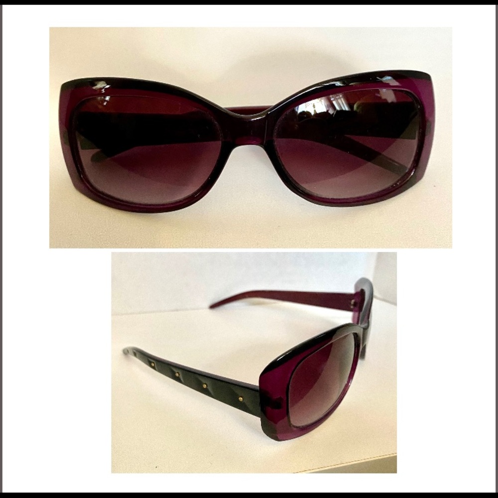 SUNGLASSES RETRO DIVA STYLE PURPLE GLAM STUD ARMS